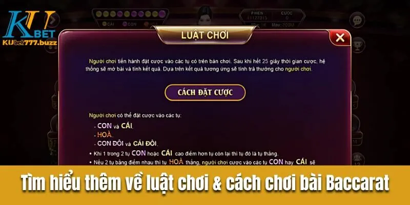 Bài Baccarat Kubet777 - Sân Chơi Đẳng Cấp Hàng Đầu Hiện Nay Tìm hiểu thêm về luật chơi & cách chơi bài Baccarat